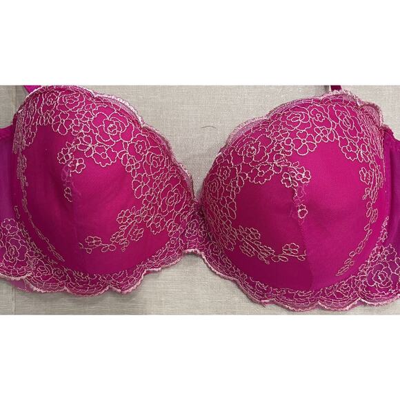 Issac Mizrahi New York Fuschia Pink Padded Push Up Bra Size 36C "NWT" - Picture 2 of 7